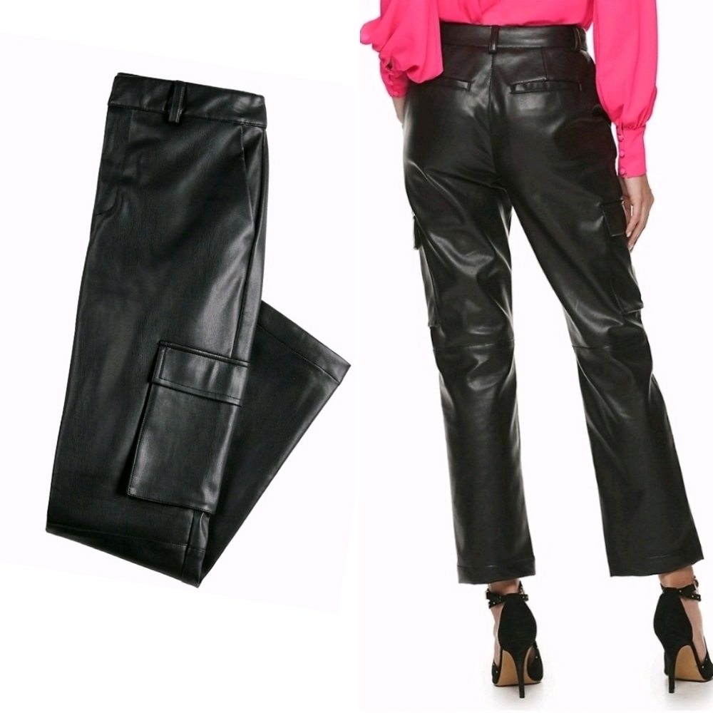 Cara Santana Faux Leather Cargo Pants